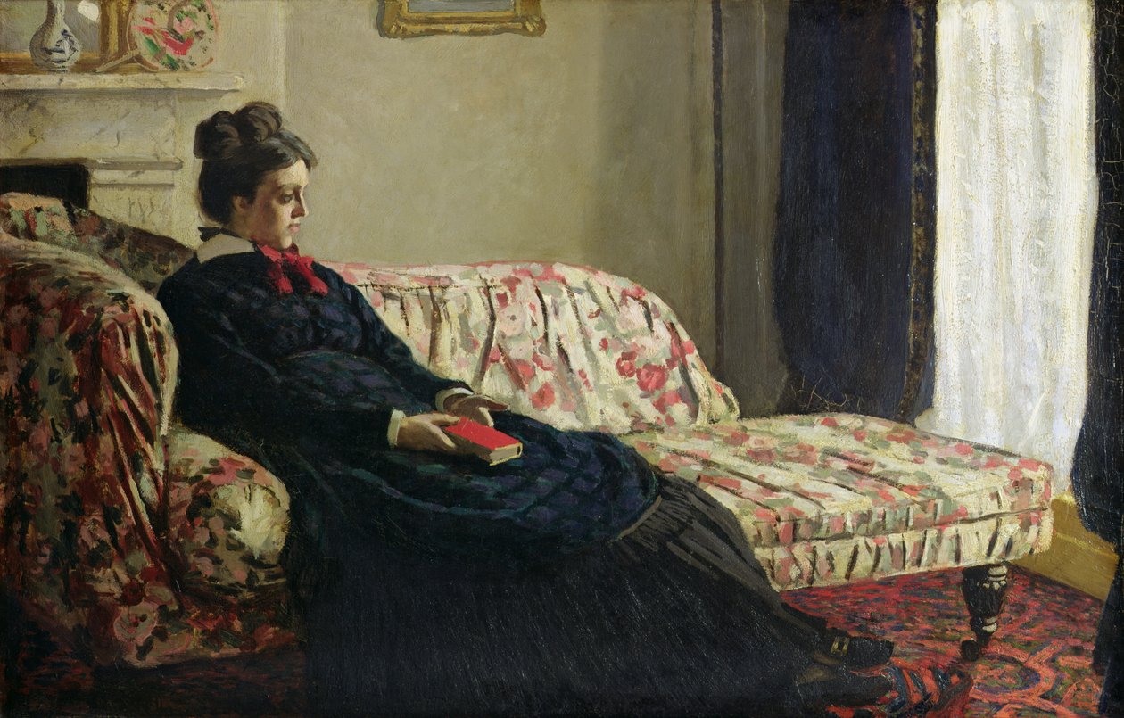 Meditation, eller Madame Monet på sofaen, ca. 1871 (olie på lærred) af Claude Monet