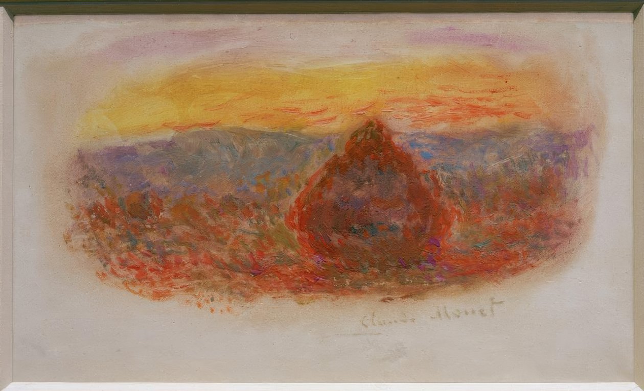 Slibesten, solnedgang af Claude Monet