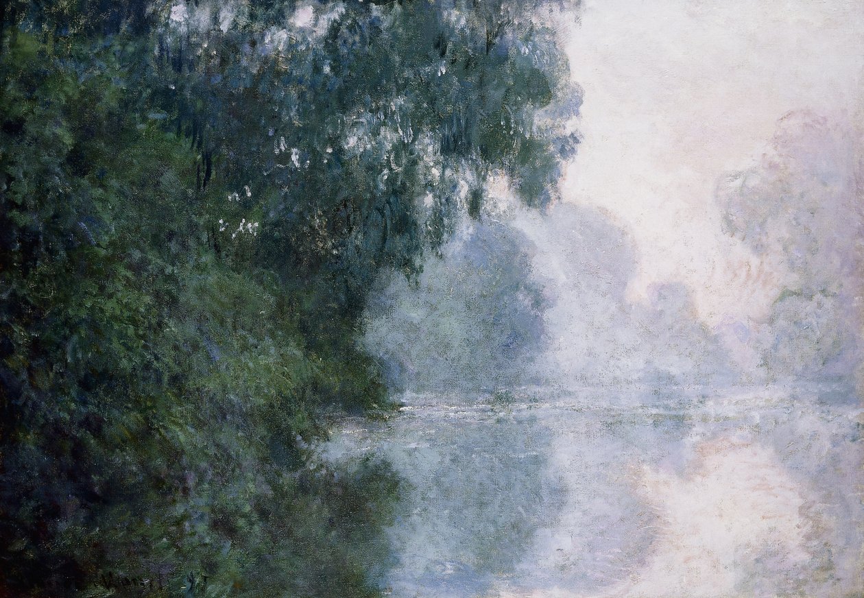 Morgen på Seinen, Virkning af tåge; Morgen på Seinen, Impact of Mist, 1897 af Claude Monet