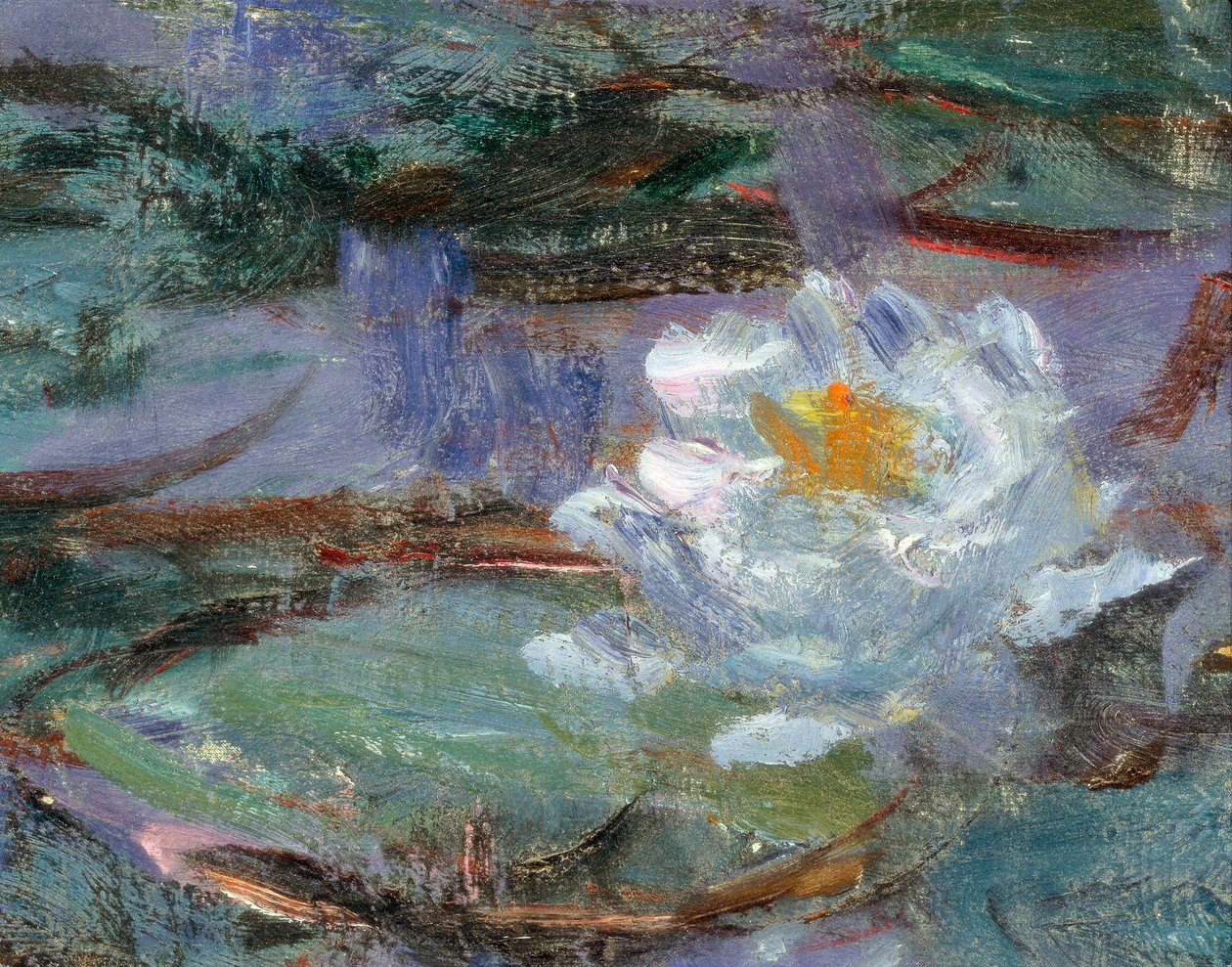 Blå åkander. Detalje af en åkande. Maleri af Claude Monet (1840-1926) af Claude Monet