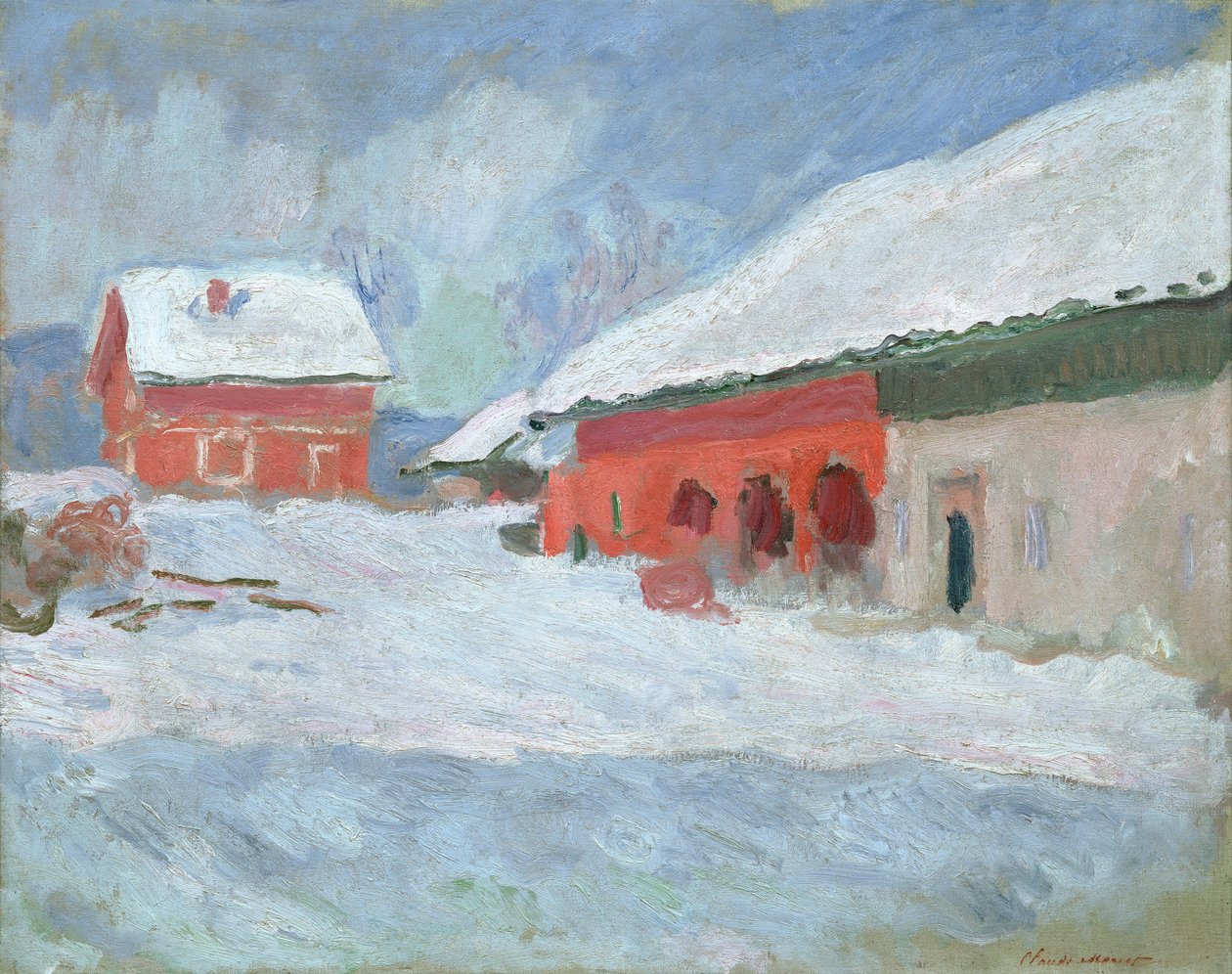 Norge, Røde Huse ved Bjørnegaard, 1895 af Claude Monet