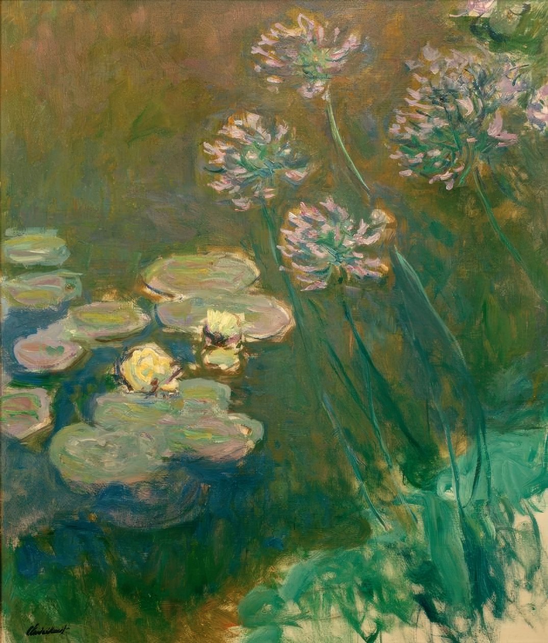 Nymphéas et Agapanthes (åkander og agapanthus) af Claude Monet