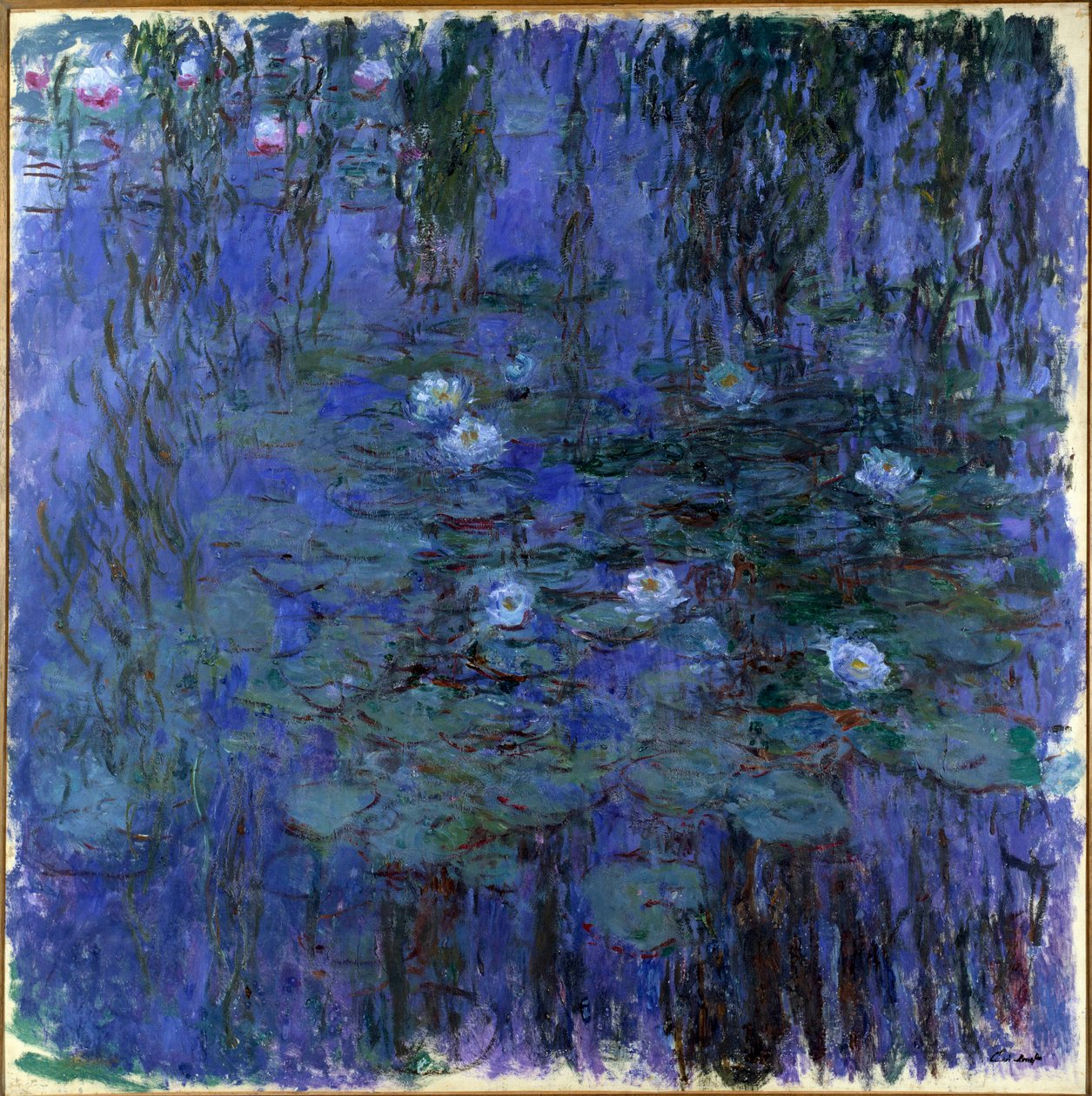 Nympheas bleu Maleri af Claude Monet (1840-1926) 1916 Søn. 2x2 m Paris, Musee d