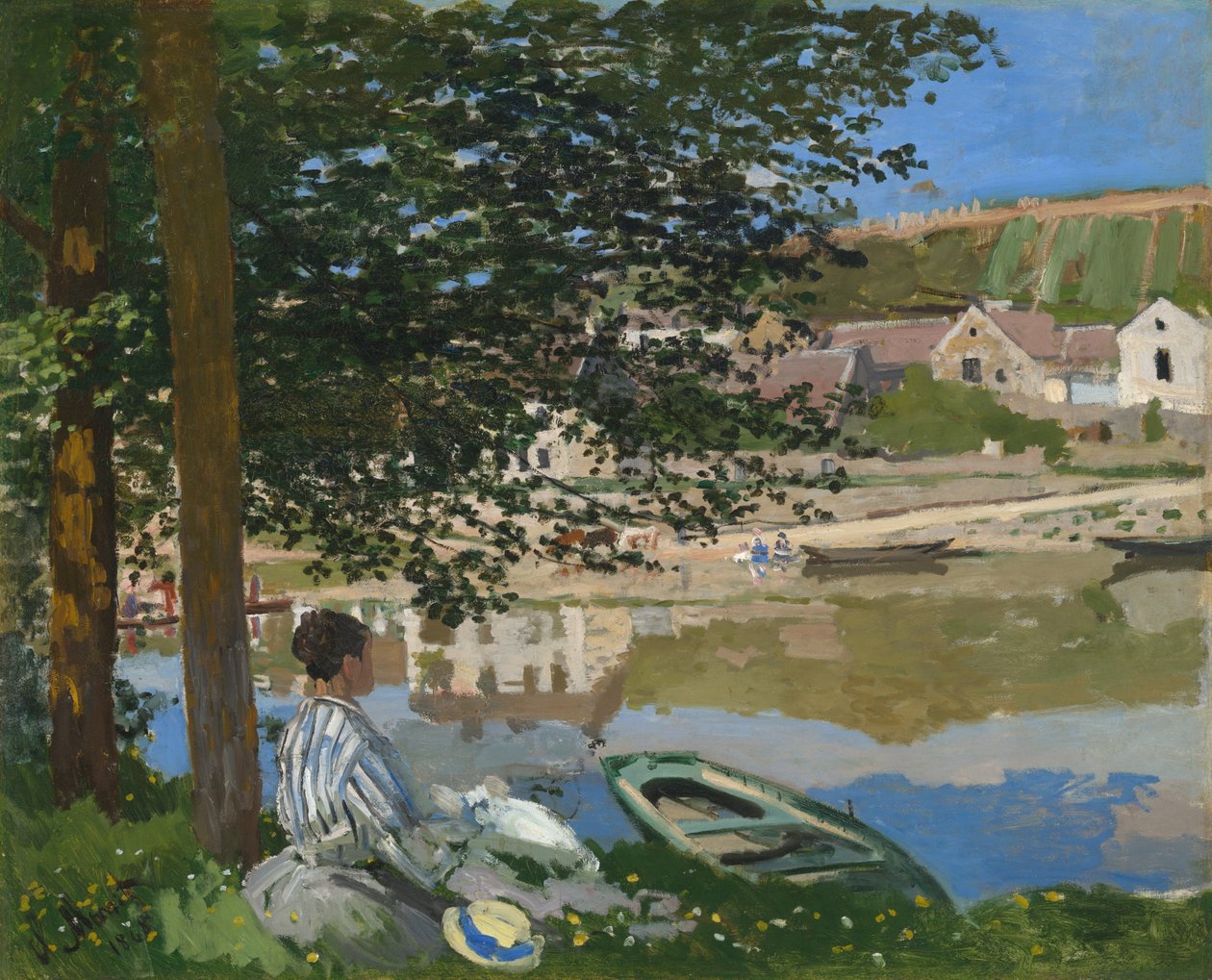 På bredden af Seinen, Bennecourt af Claude Monet