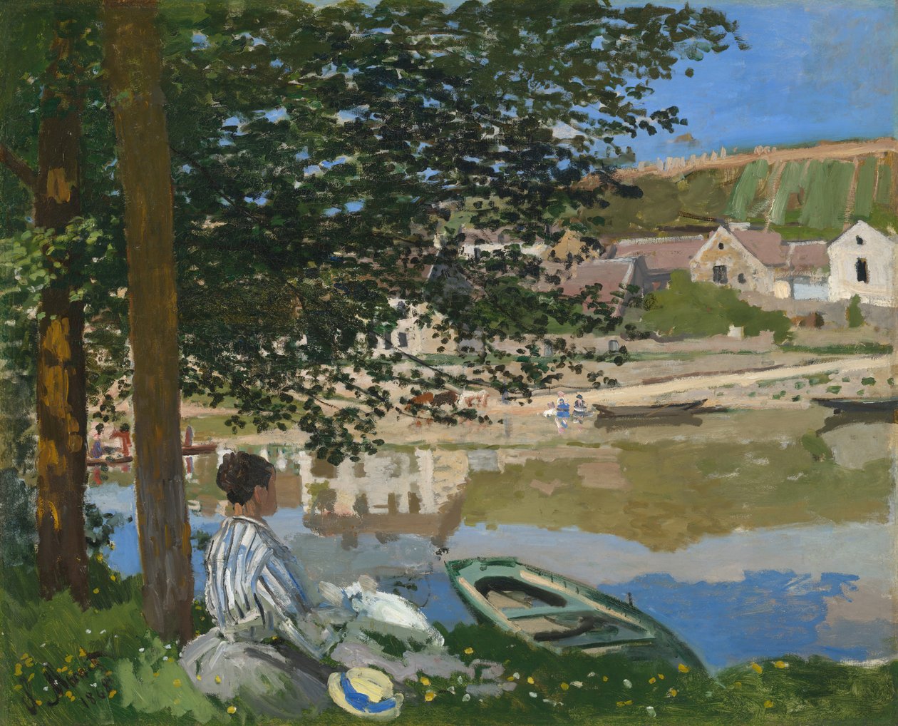 På Seinebredden, Bennecourt, 1868. af Claude Monet