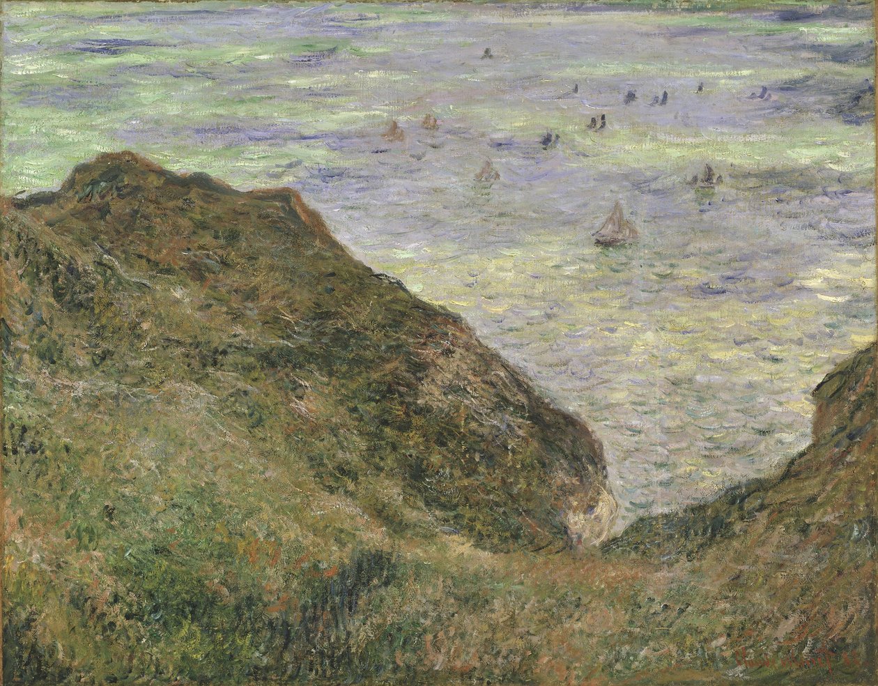 På klippen ved Pourville af Claude Monet