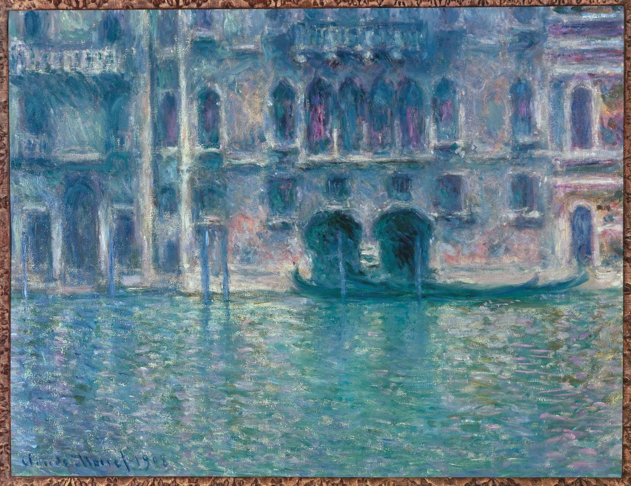 Palazzo da Mula, Venedig (olie på lærred) af Claude Monet
