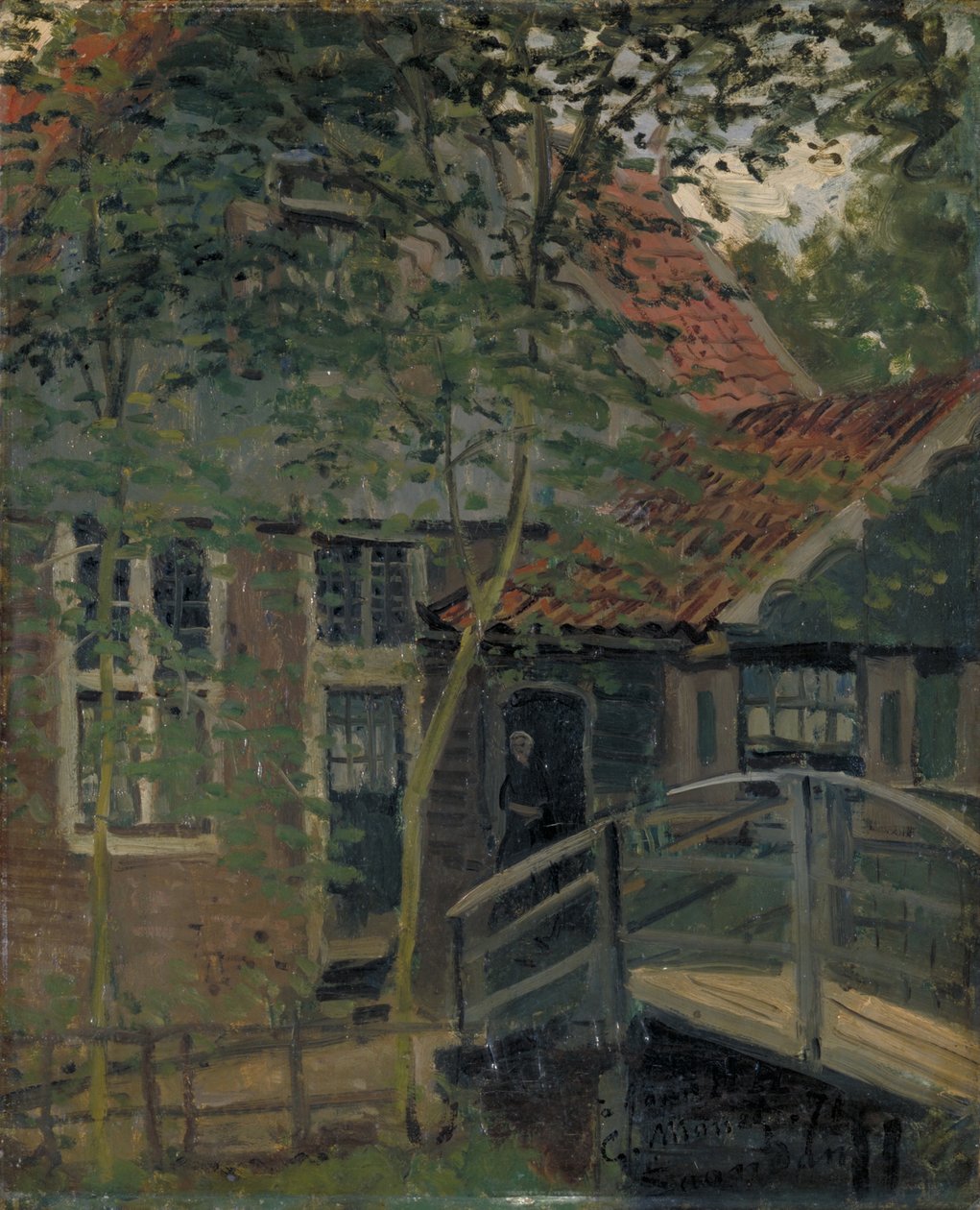 Passerelle à Zaandam Gangbro ved Zaandam, 1871. af Claude Monet