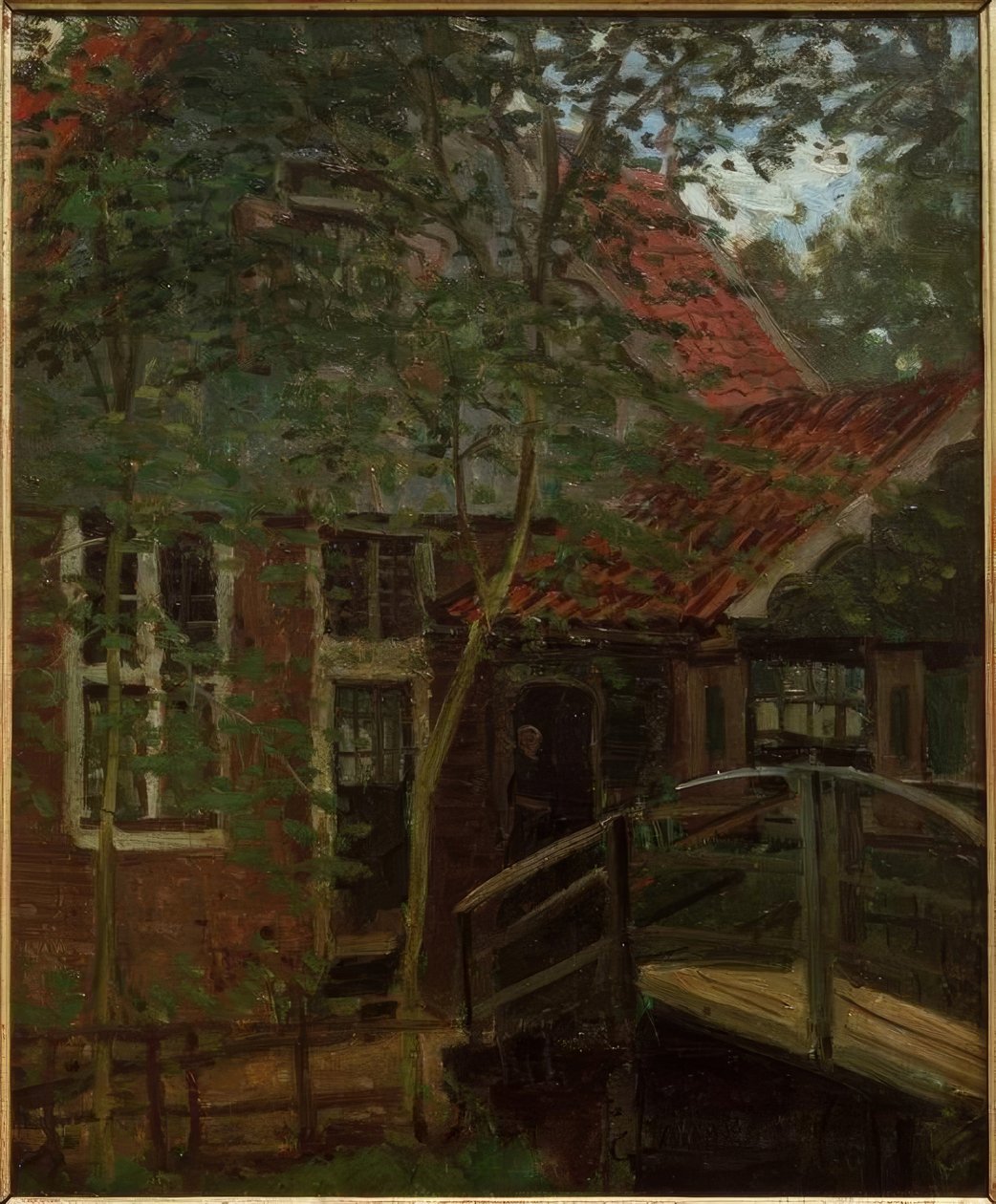 Passerelle og Hollande, Zaandam af Claude Monet