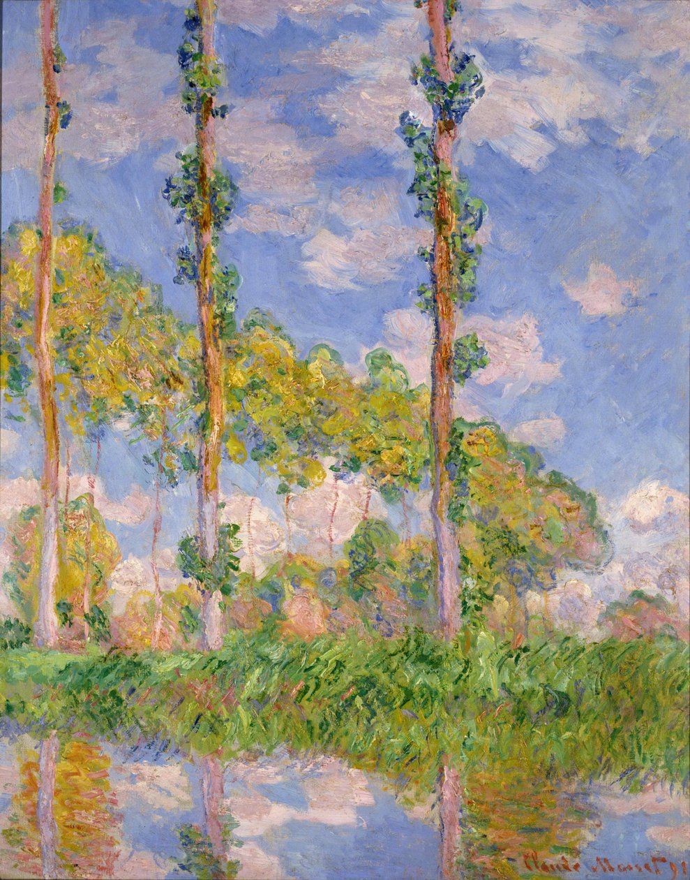 poppel i solen af Claude Monet