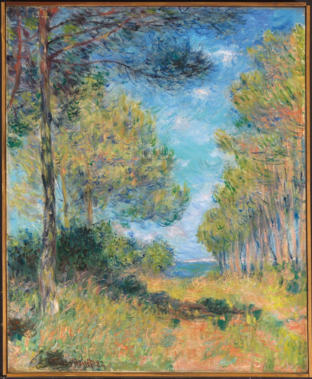 Pine Tree Path ved Varengeville; Allee de sapins Varengeville, 1882 af Claude Monet