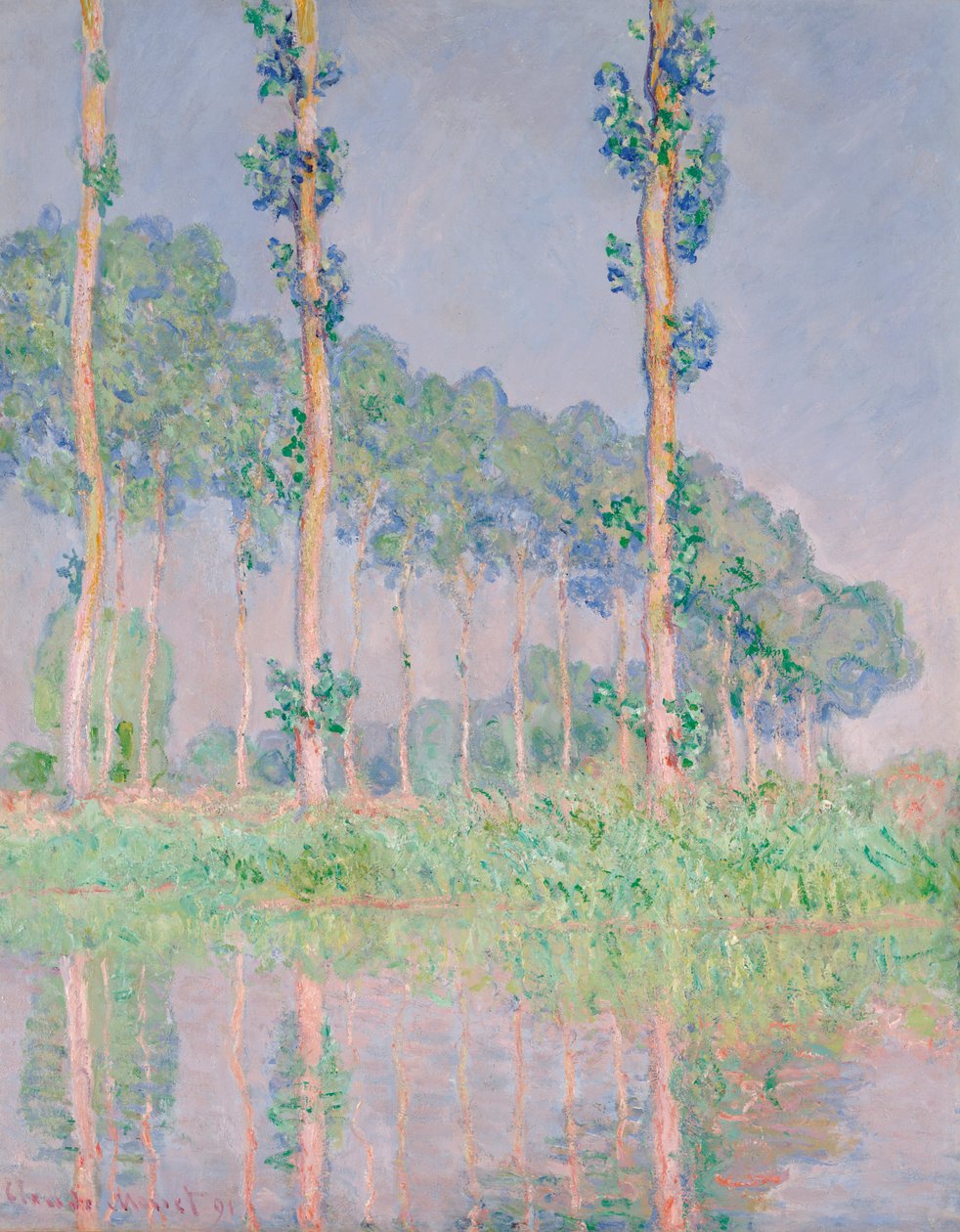 Popler, Pink Effekt af Claude Monet
