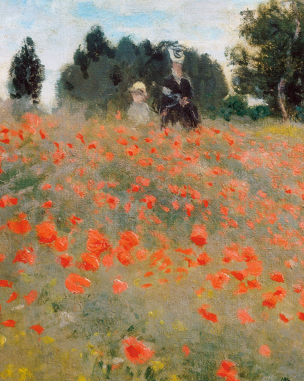Valmuer, omgivelserne i Argenteuil (detalje). Maleri af Claude Monet (1840-1926) af Claude Monet