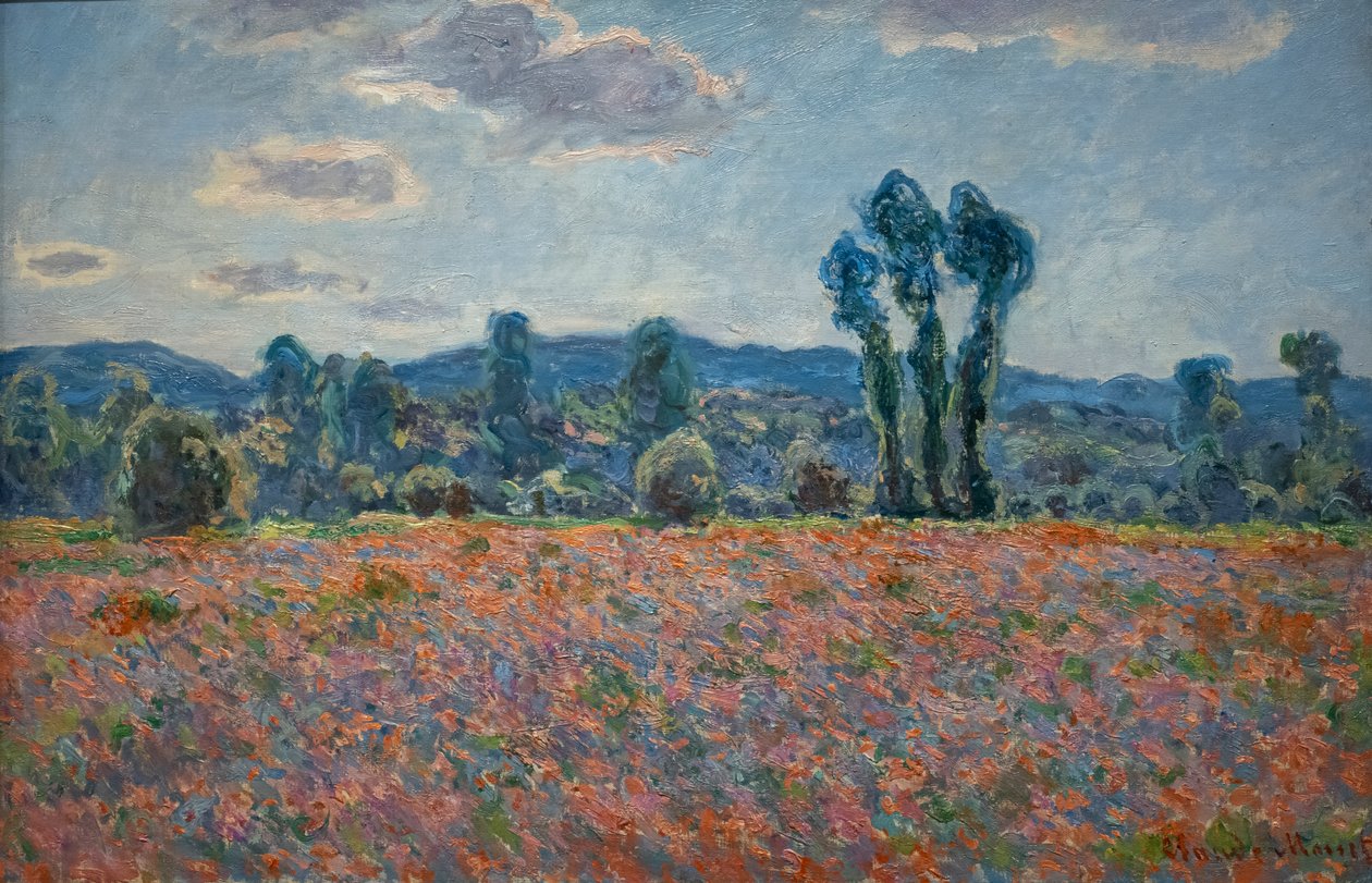 Valmuemark af Claude Monet