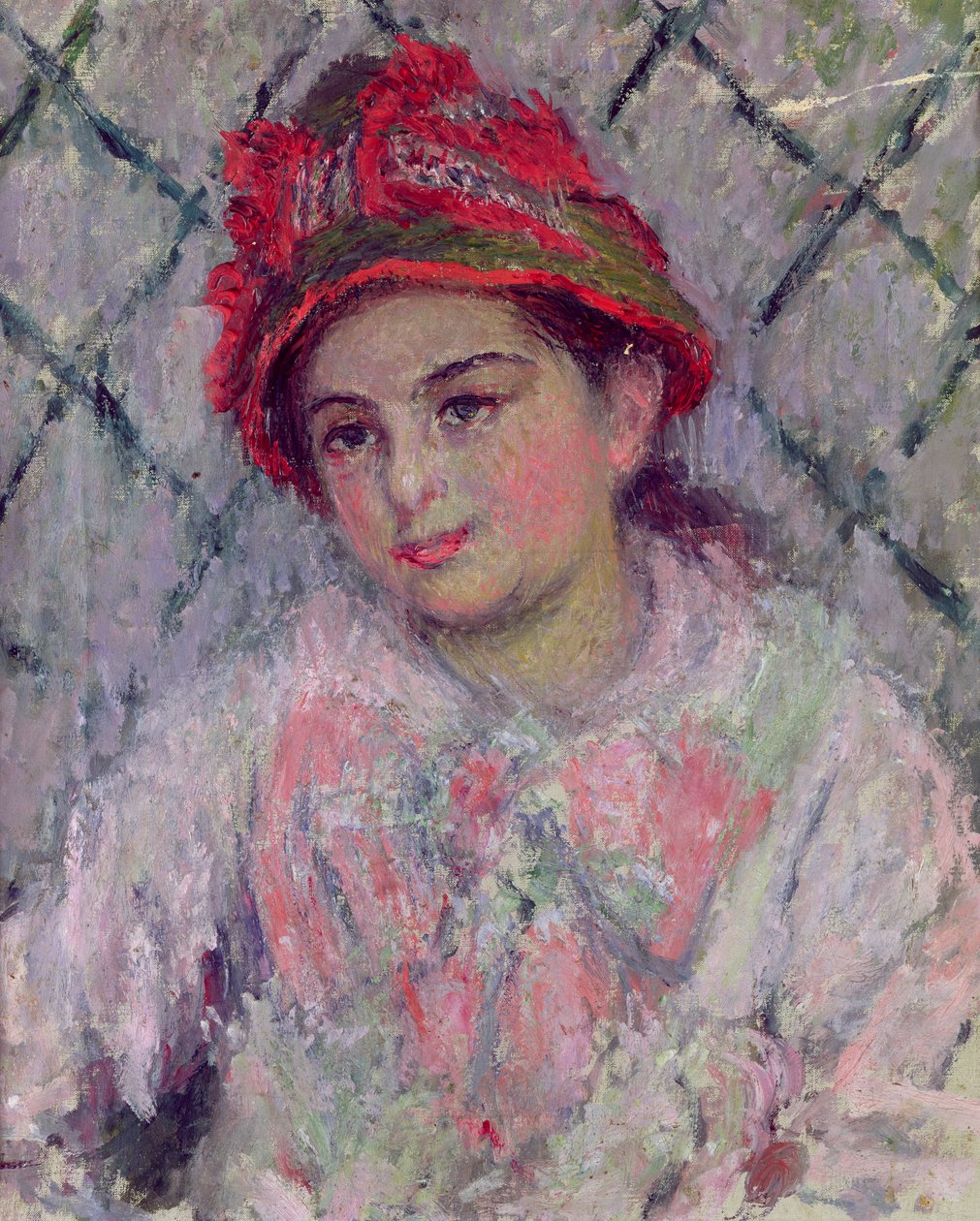 Portræt af Blanche Hoschede (1864-1947) som en ung pige, ca. 1880 af Claude Monet