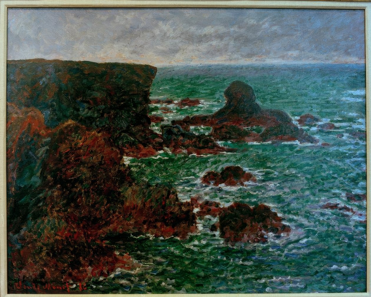 Lion Rock, Belle-Ile-en-Mer (Der Löwenfelsen. Belle-Il af Claude Monet