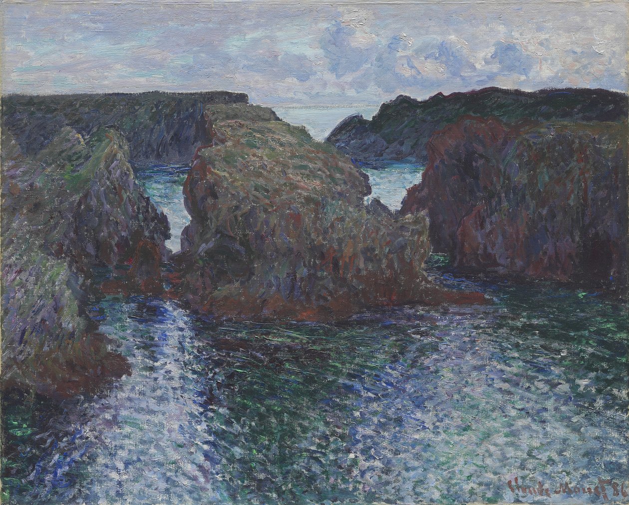 Klipper ved Port-Goulphar, Belle-Île, 1886 af Claude Monet