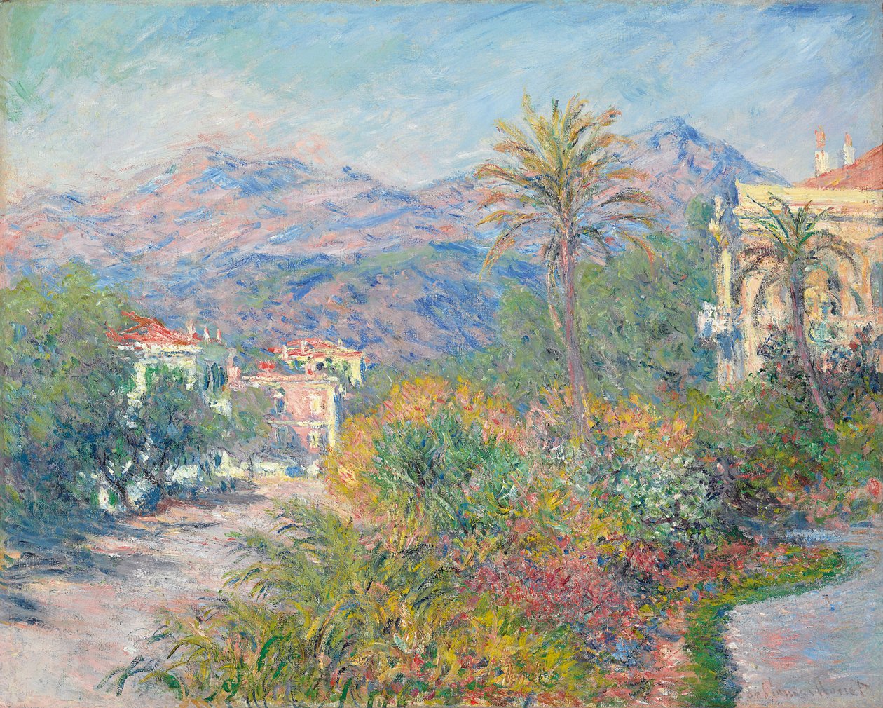 Roman Road ved Bordighera; Romersk vej i Bordighera, 1884 af Claude Monet