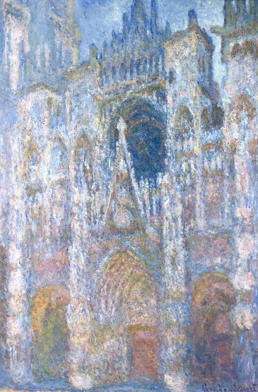 Rouen Cathedral, Blue Harmony, Morgensol, 1894 af Claude Monet