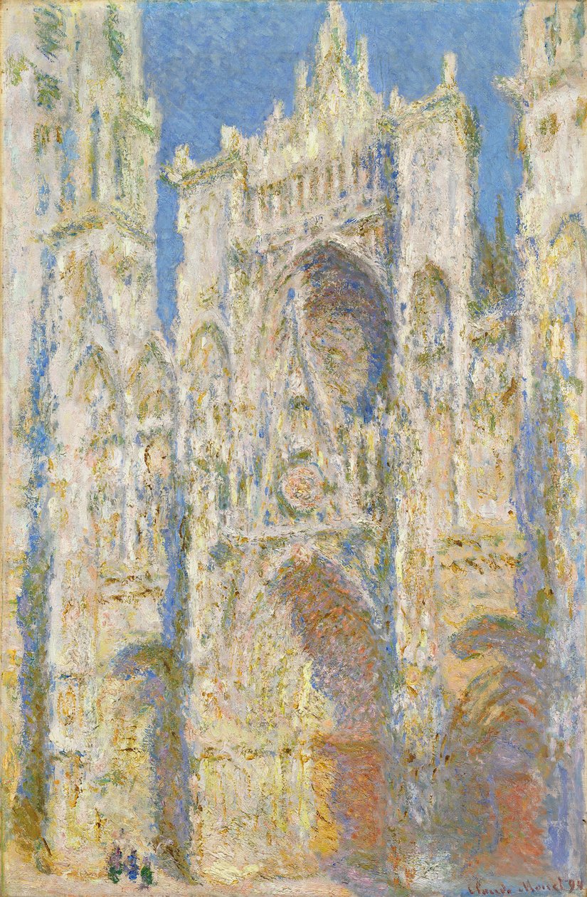 Rouen-katedralen, vestfacade, sollys af Claude Monet