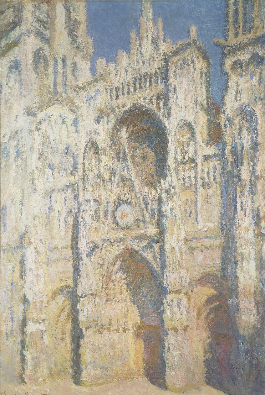 Rouen Cathedral in Full Sunlight: Harmony in Blue and Gold, 1894 af Claude Monet