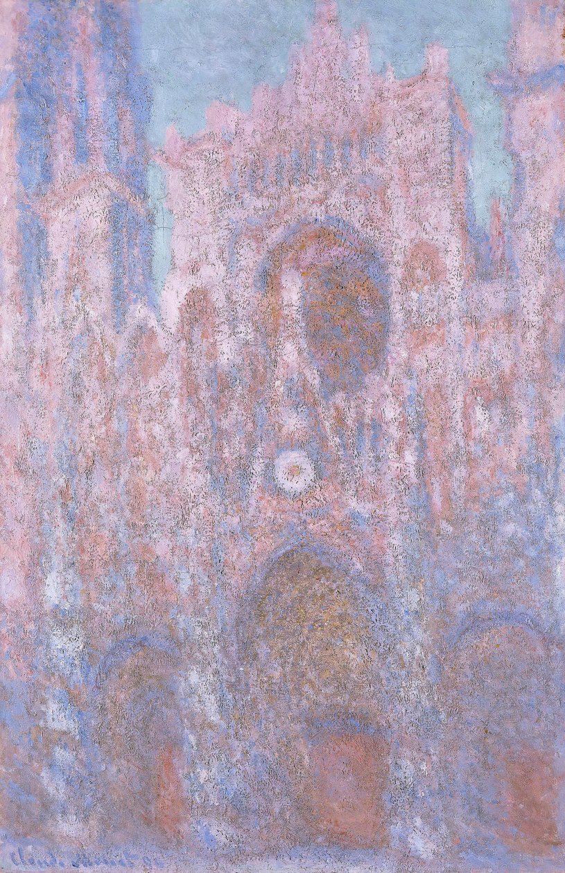 Rouen-katedralen i solnedgang (Symfoni i gråt og sort) 1892-94 (olie på lærred) af Claude Monet