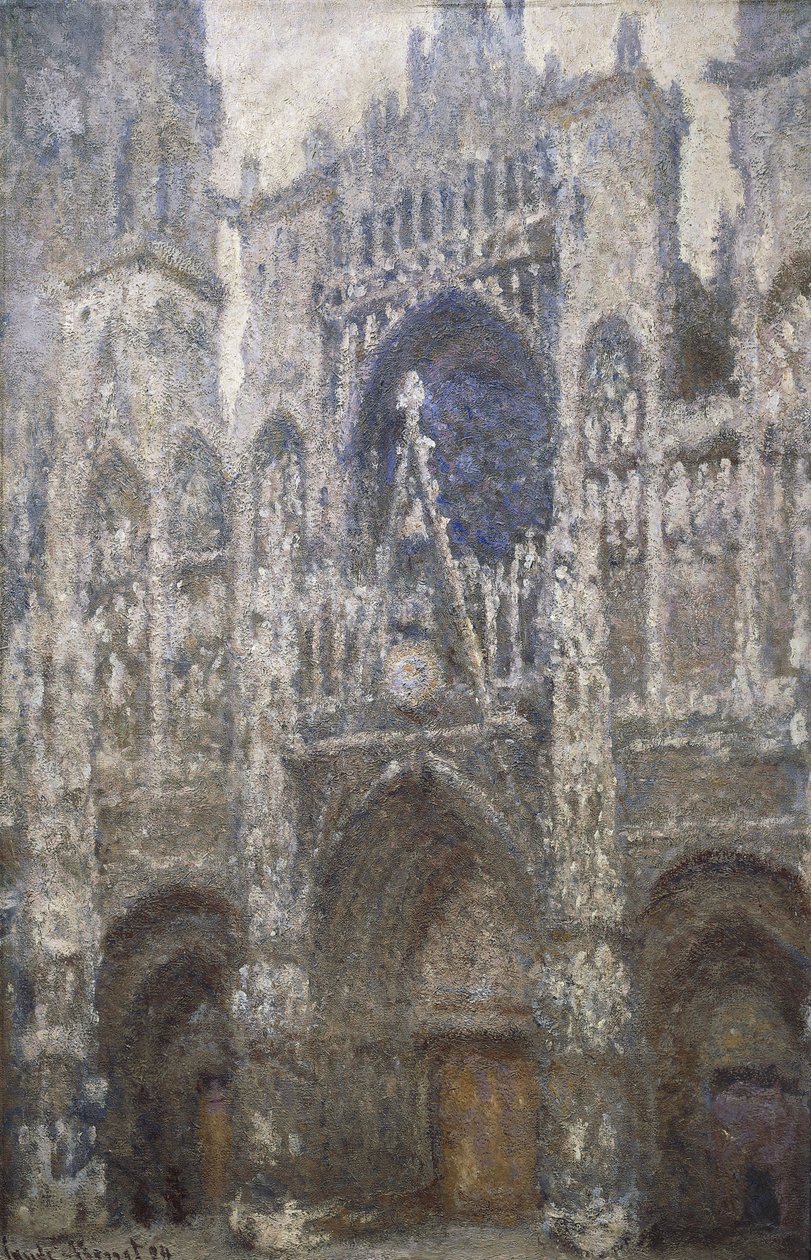 Rouen-katedralen, vestportalen, Harmony in Grey, 1894 af Claude Monet