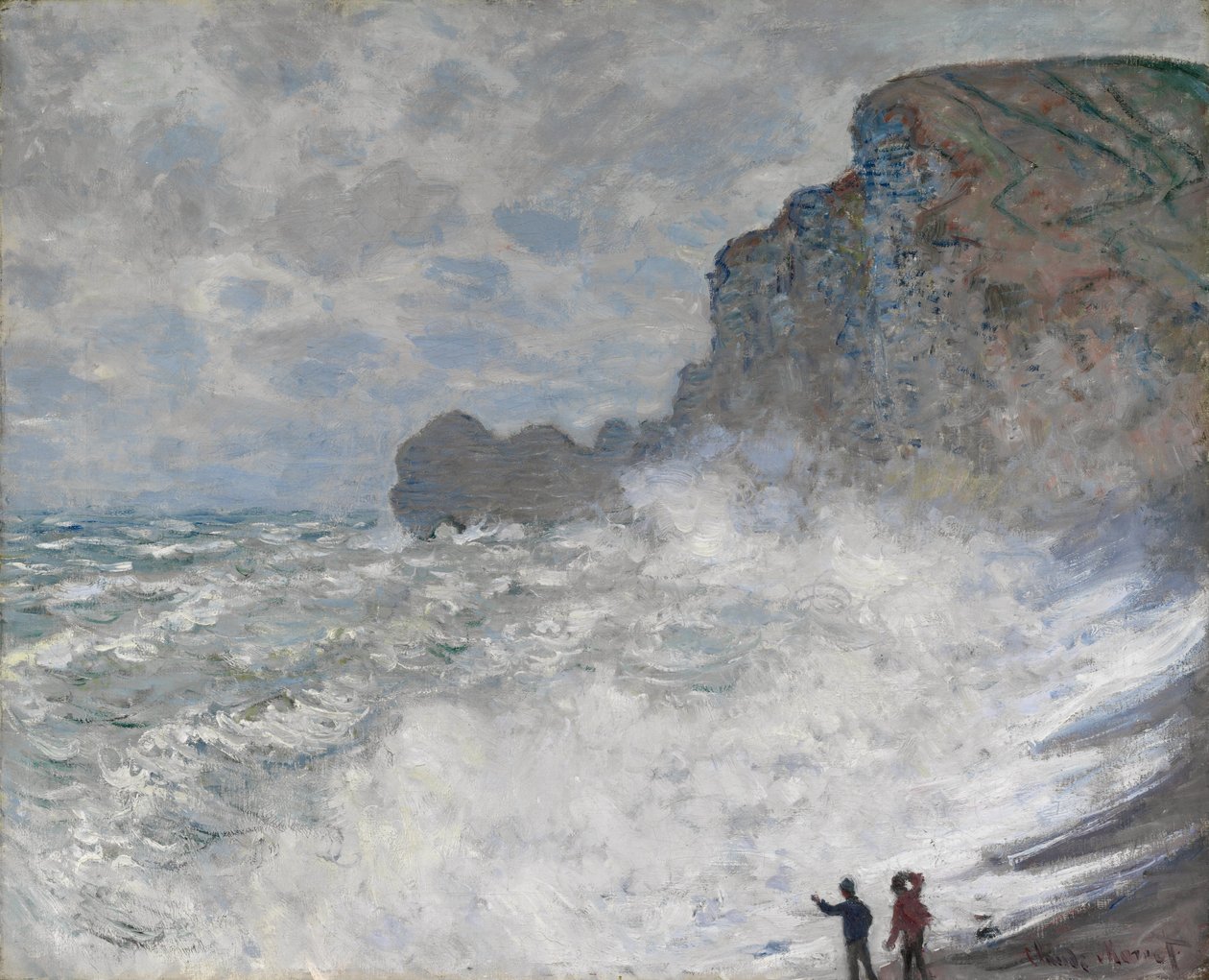 Uvejr ved Étretat af Claude Monet