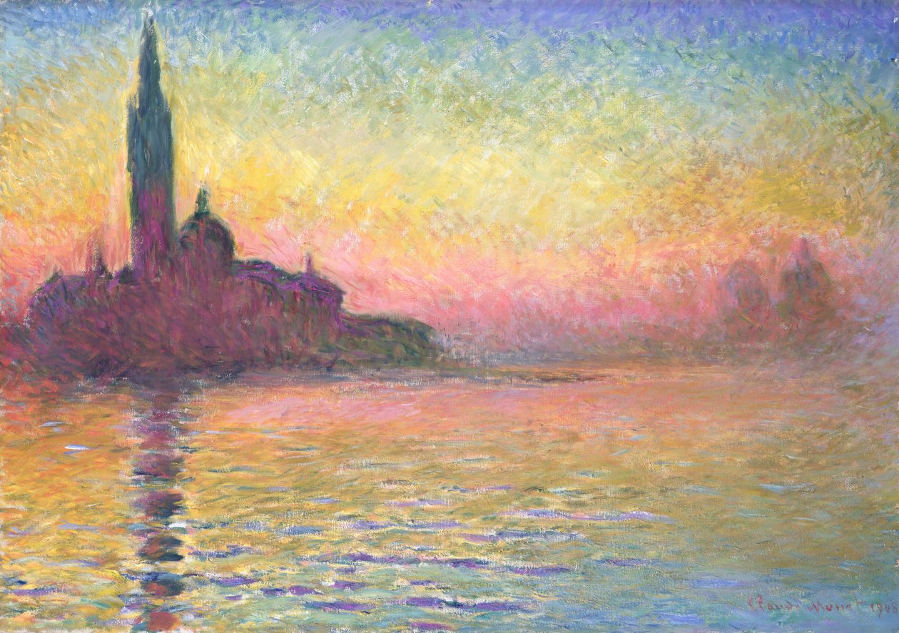San Giorgio Maggiore i skumringen af Claude Monet