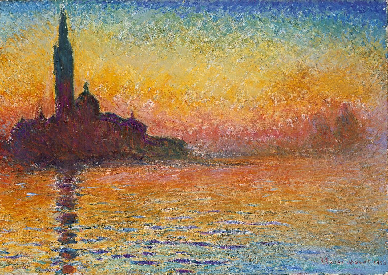 San Giorgio Maggiore ved tusmørke af Claude Monet