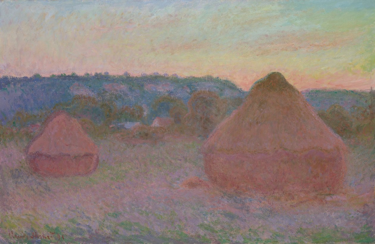 Stabler af hvede slutningen af dagen, efterår, 189091. af Claude Monet