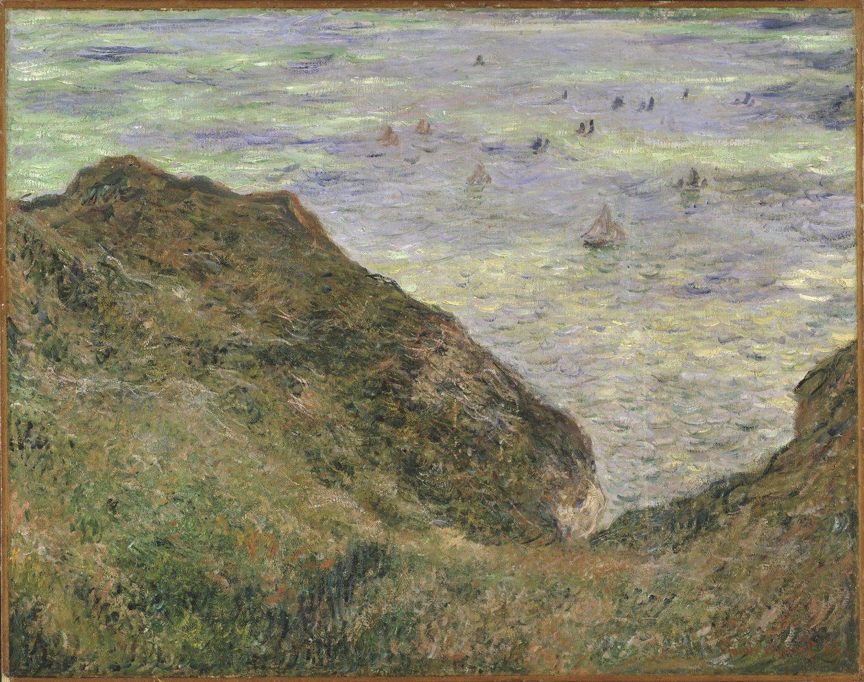 På klippen ved Pourville - På klippen ved Pourville - Monet, Claude (1840-1926) - 1882 - Olie på lærred - 64x82 - Nationalmuseum Stockholm af Claude Monet
