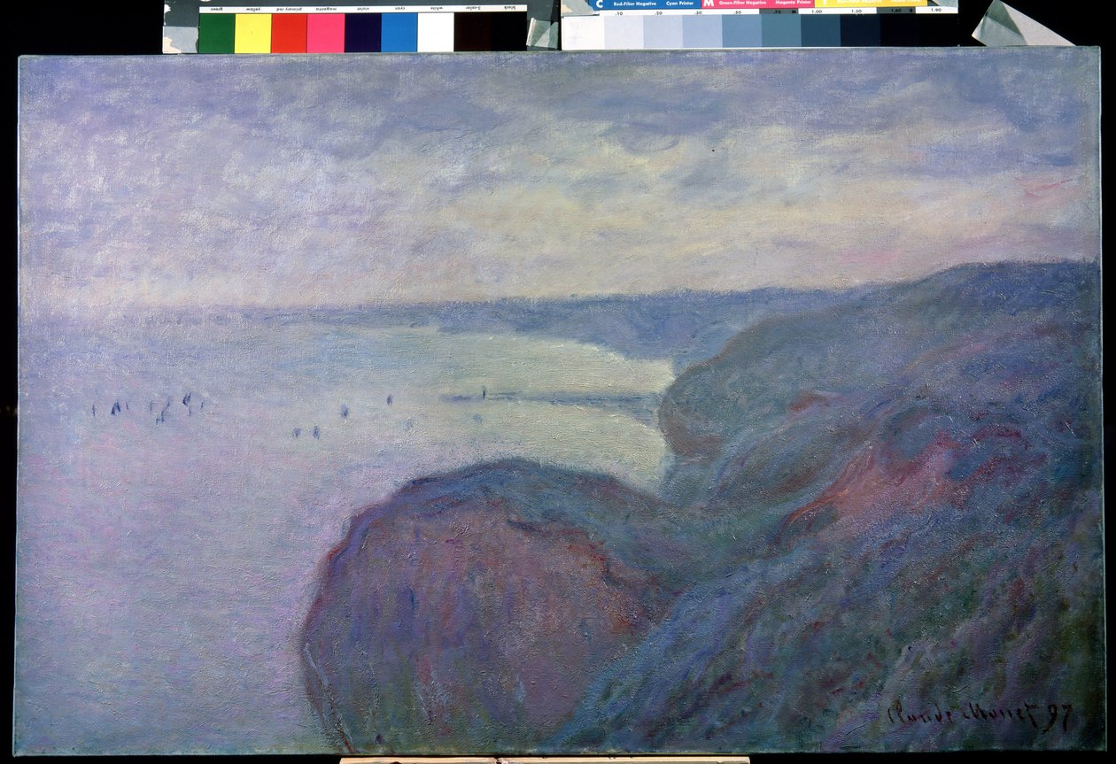 På klippen nær Dieppe. Maleri af Claude Monet (1840-1926) af Claude Monet