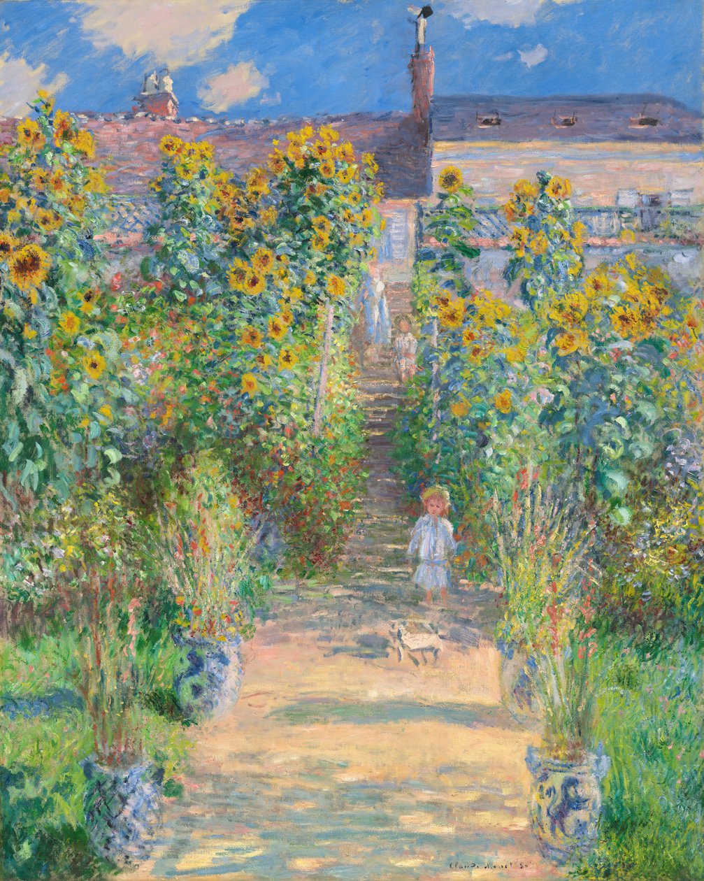 Kunstnerhaven i Vétheuil af Claude Monet