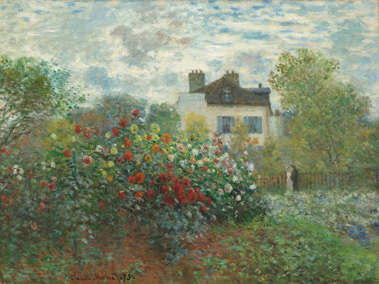 Kunstnerens have i Argenteuil (Et hjørne af haven med dahliaer) af Claude Monet