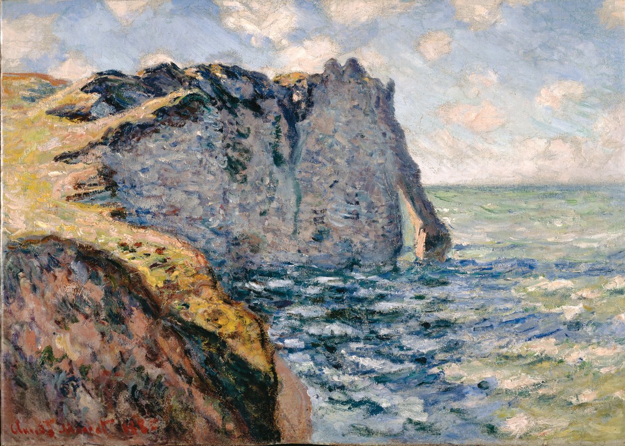 Klippen ved Aval, Étretat af Claude Monet