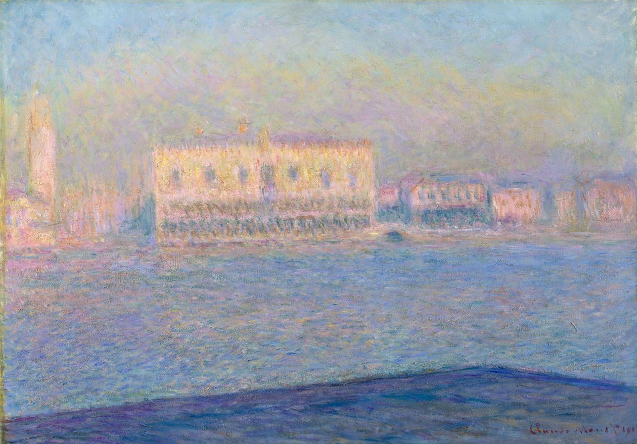 Dogespaladset set fra San Giorgio Maggiore, 1908 af Claude Monet