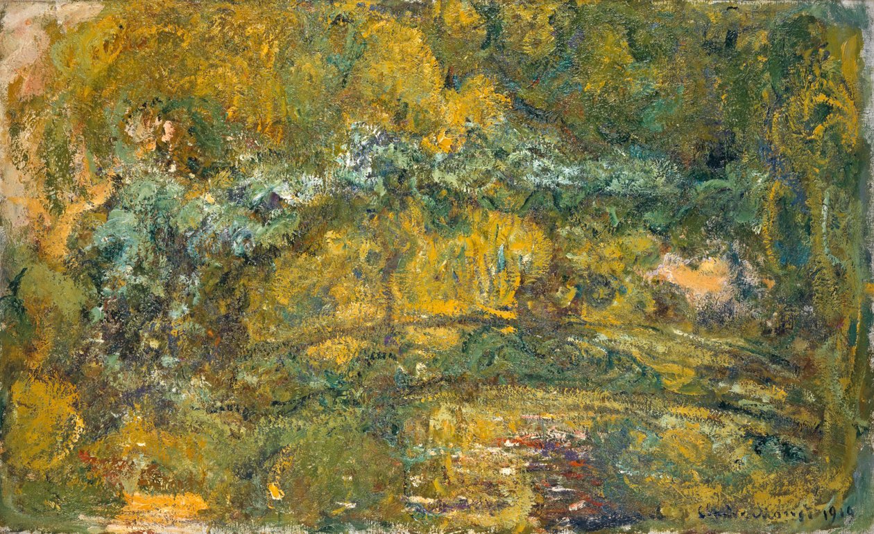 Gangbroen over Åkandammen, 1919 af Claude Monet