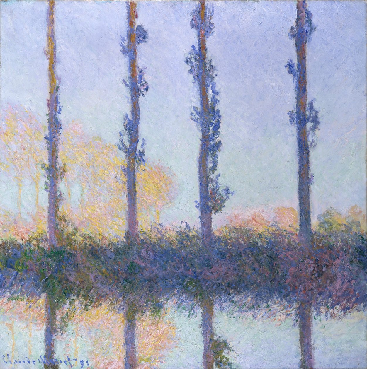 De fire træer, 1891 af Claude Monet