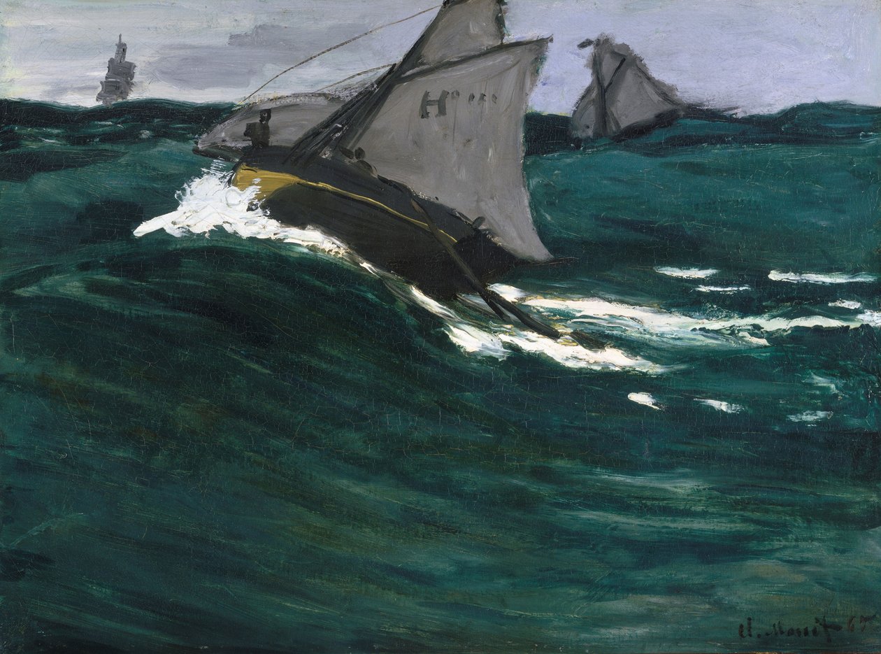 The Green Wave, ca. 1866-67 (olie på lærred) af Claude Monet
