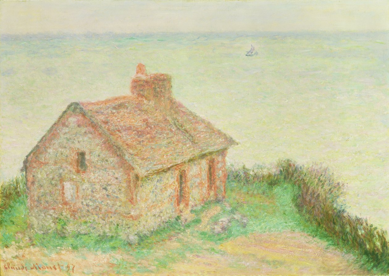The House at Douanier, Pink Effect, 1897 af Claude Monet
