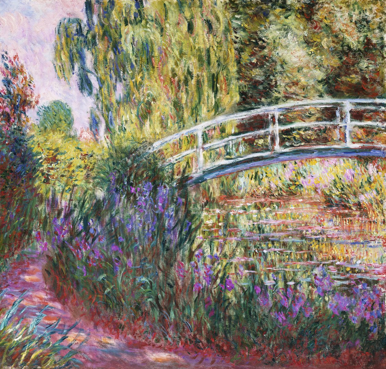 Den japanske bro, dam med åkander af Claude Monet
