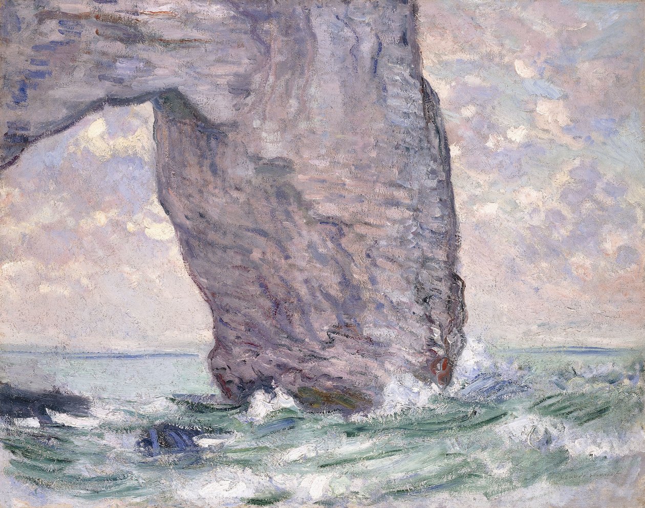 Manneporten set nedefra, 1883 af Claude Monet