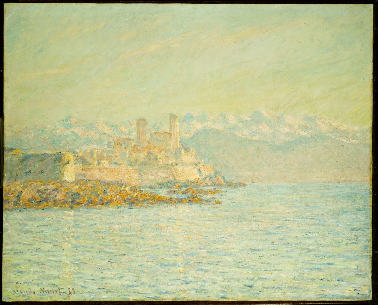 Det gamle fort i Antibes (olie på lærred) af Claude Monet
