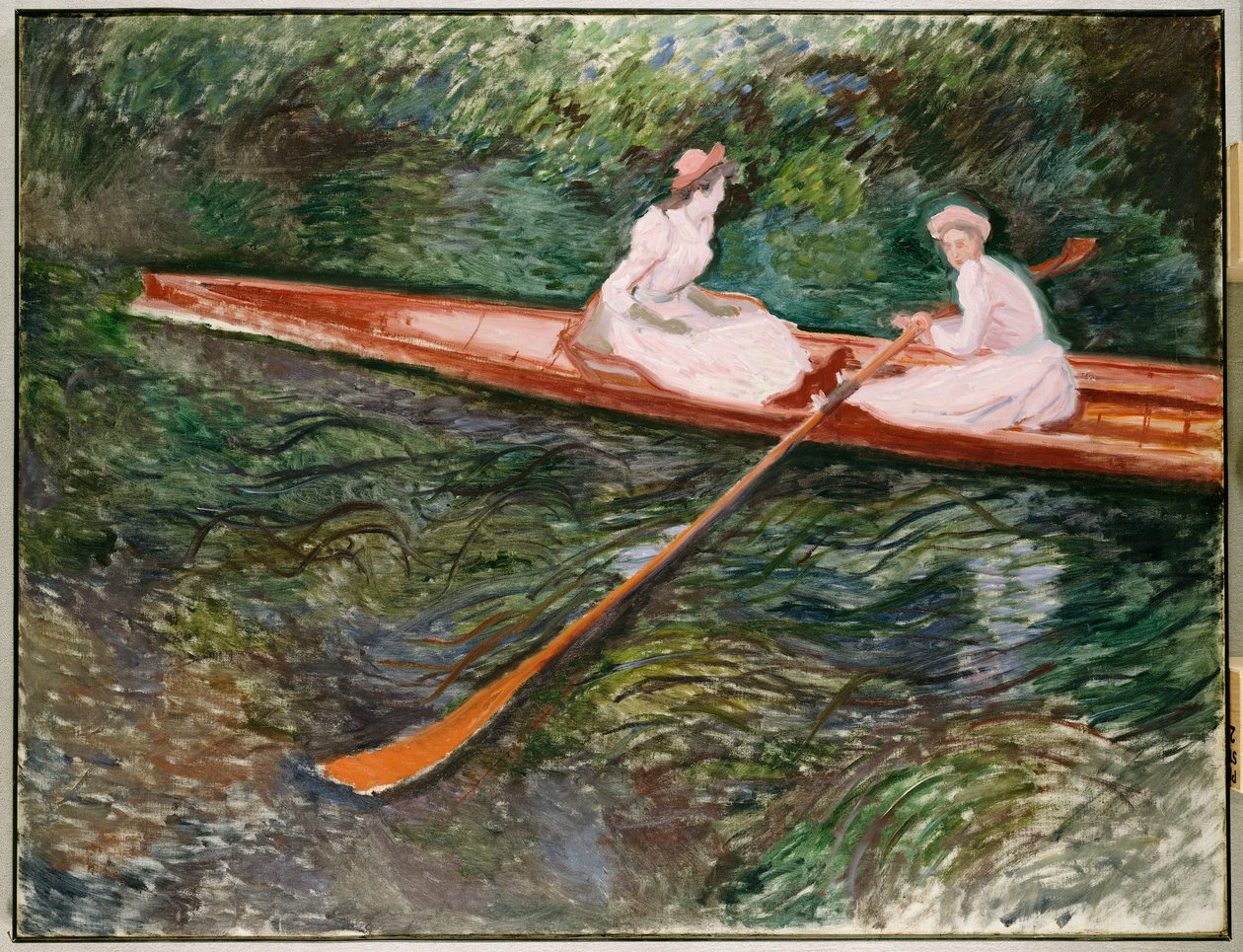 Den lyserøde robåd af Claude Monet
