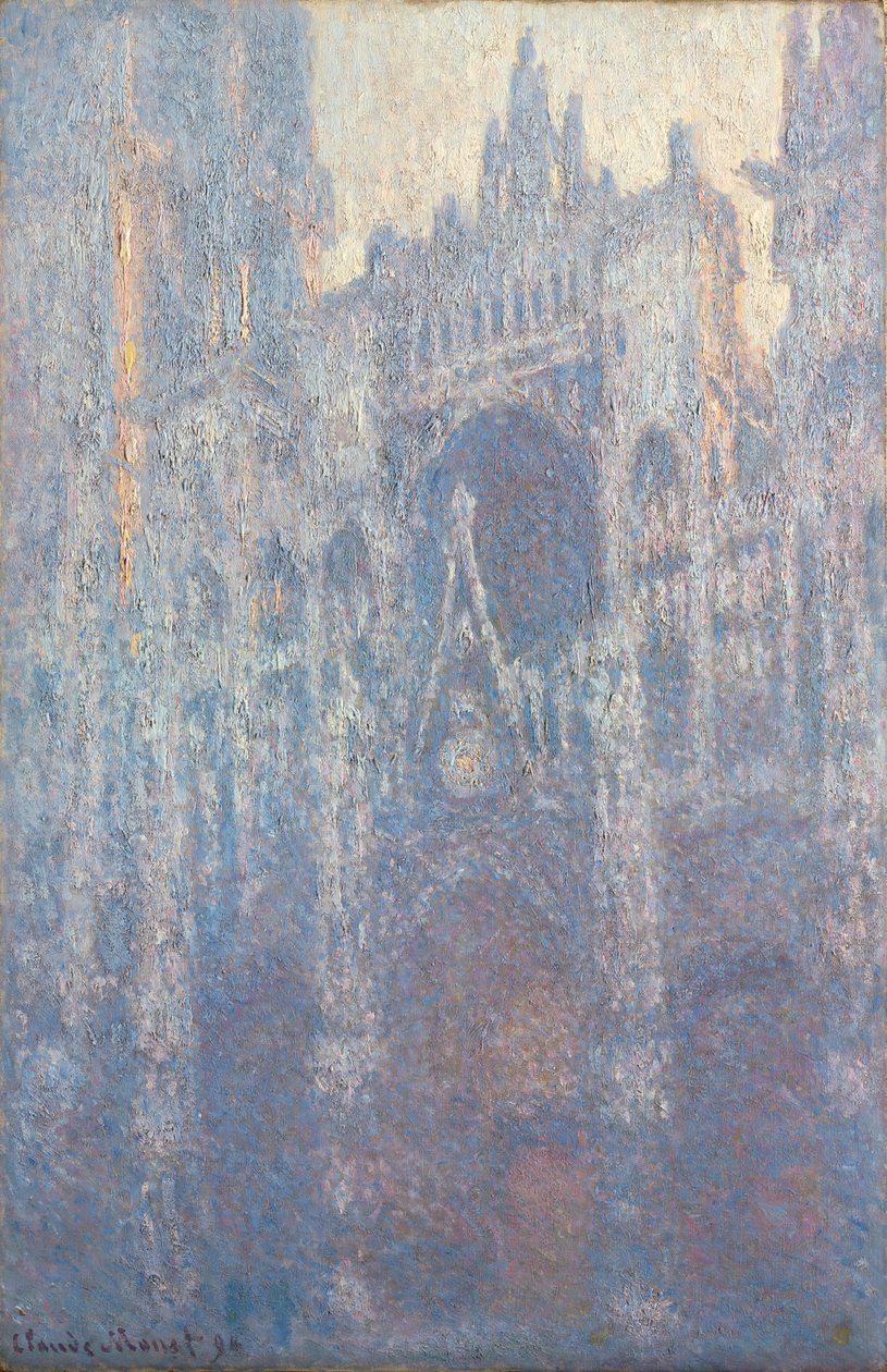 Portalen i Rouen-katedralen i morgenlys af Claude Monet