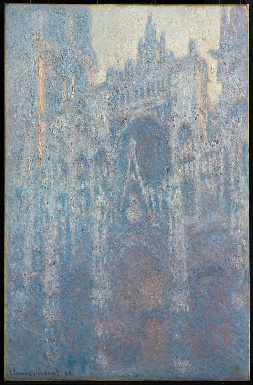 Portalen i Rouen -katedralen i morgenlys af Claude Monet