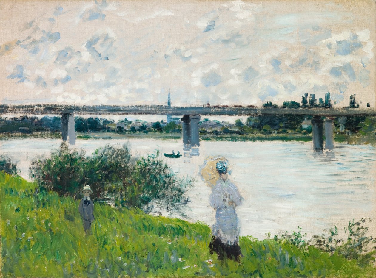 Promenaden med jernbanebroen, Argenteuil af Claude Monet