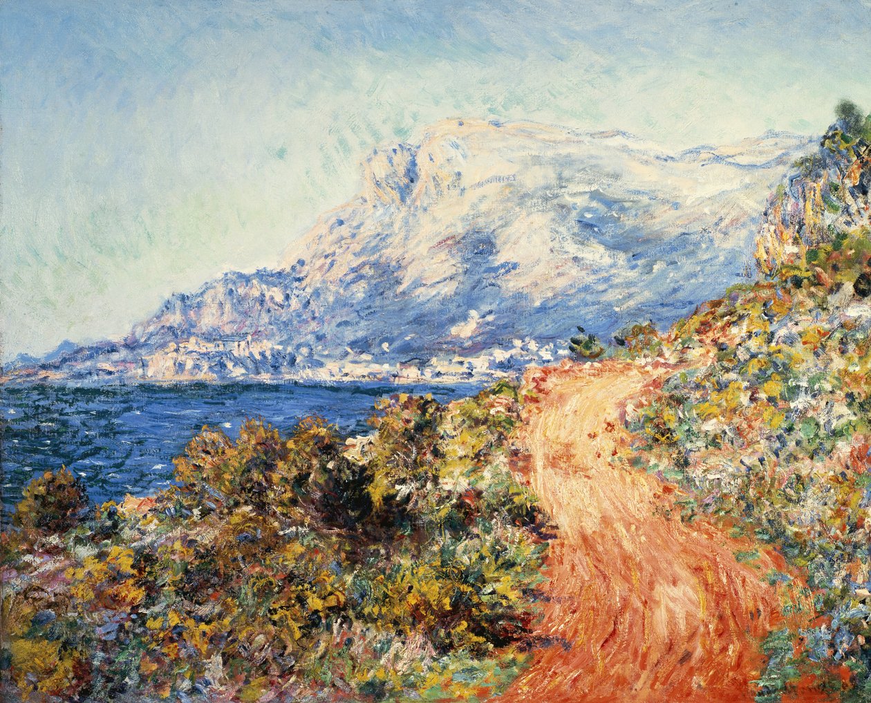 Den røde vej nær Menton, 1884 af Claude Monet