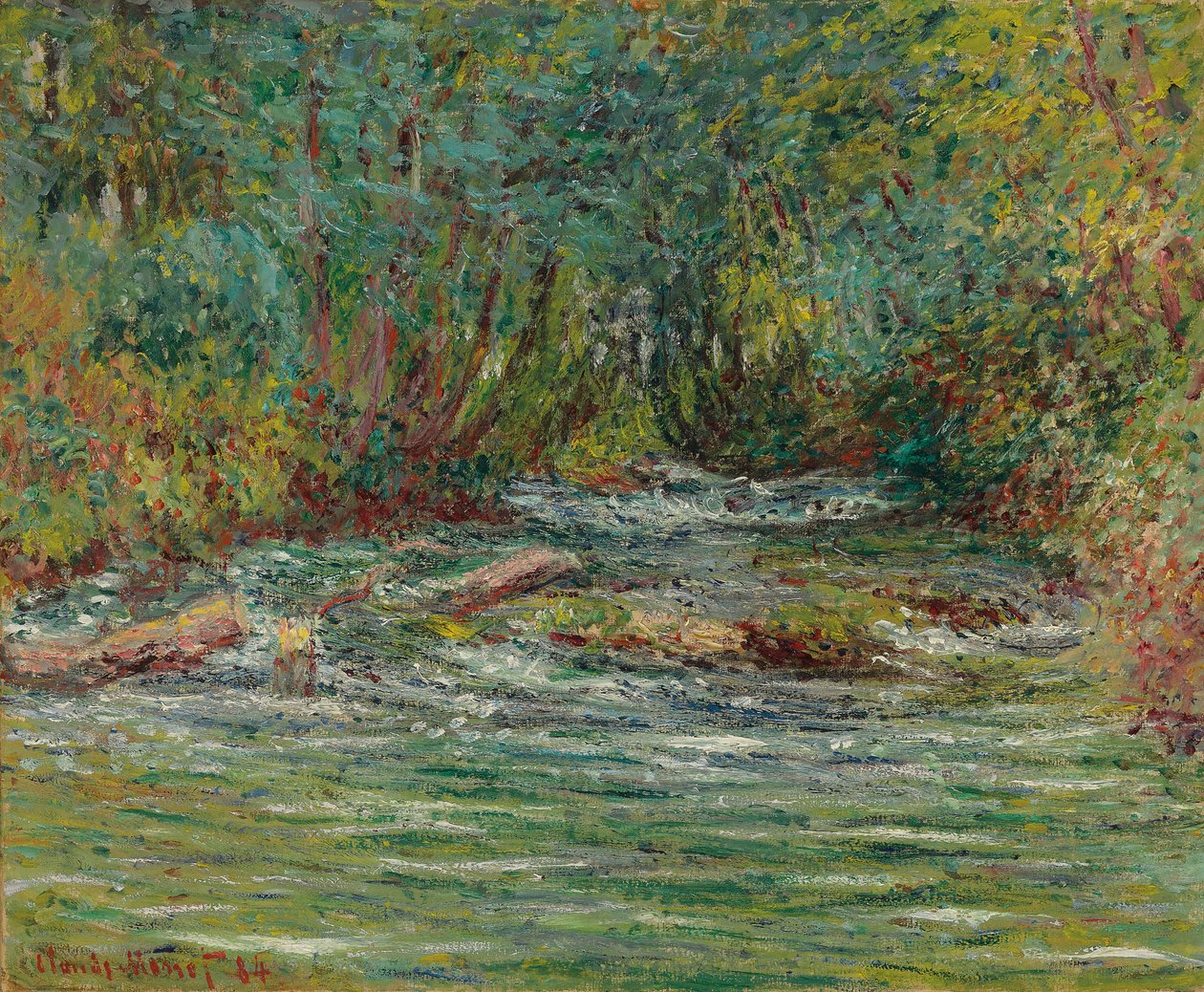 Floden Epte ved Giverny, sommer; Floden Epte ved Giverny, sommer, 1884 af Claude Monet